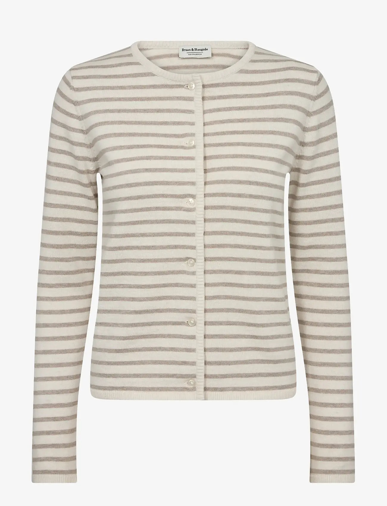 Bruun & Stengade - BS Melina Regular Fit Knitwear - kardiganid - sand/white - 1