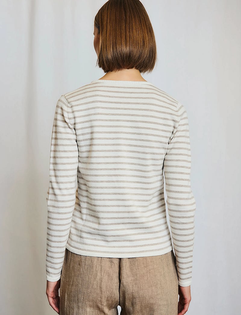 Bruun & Stengade - BS Melina Regular Fit Knitwear - kardiganid - sand/white - 4