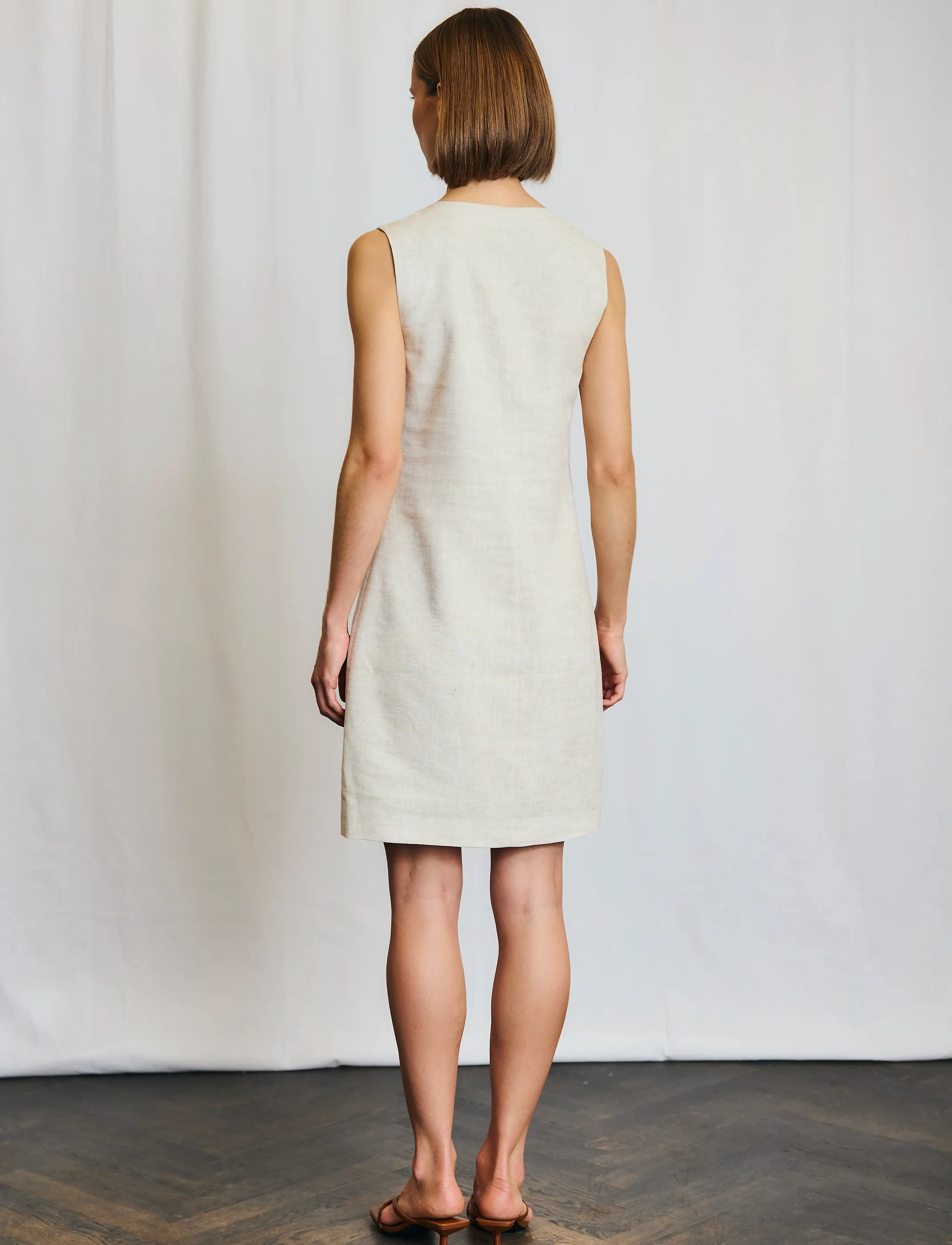 Bruun & Stengade - BS Gia Slim Fit Dress - kurze kleider - beige - 3