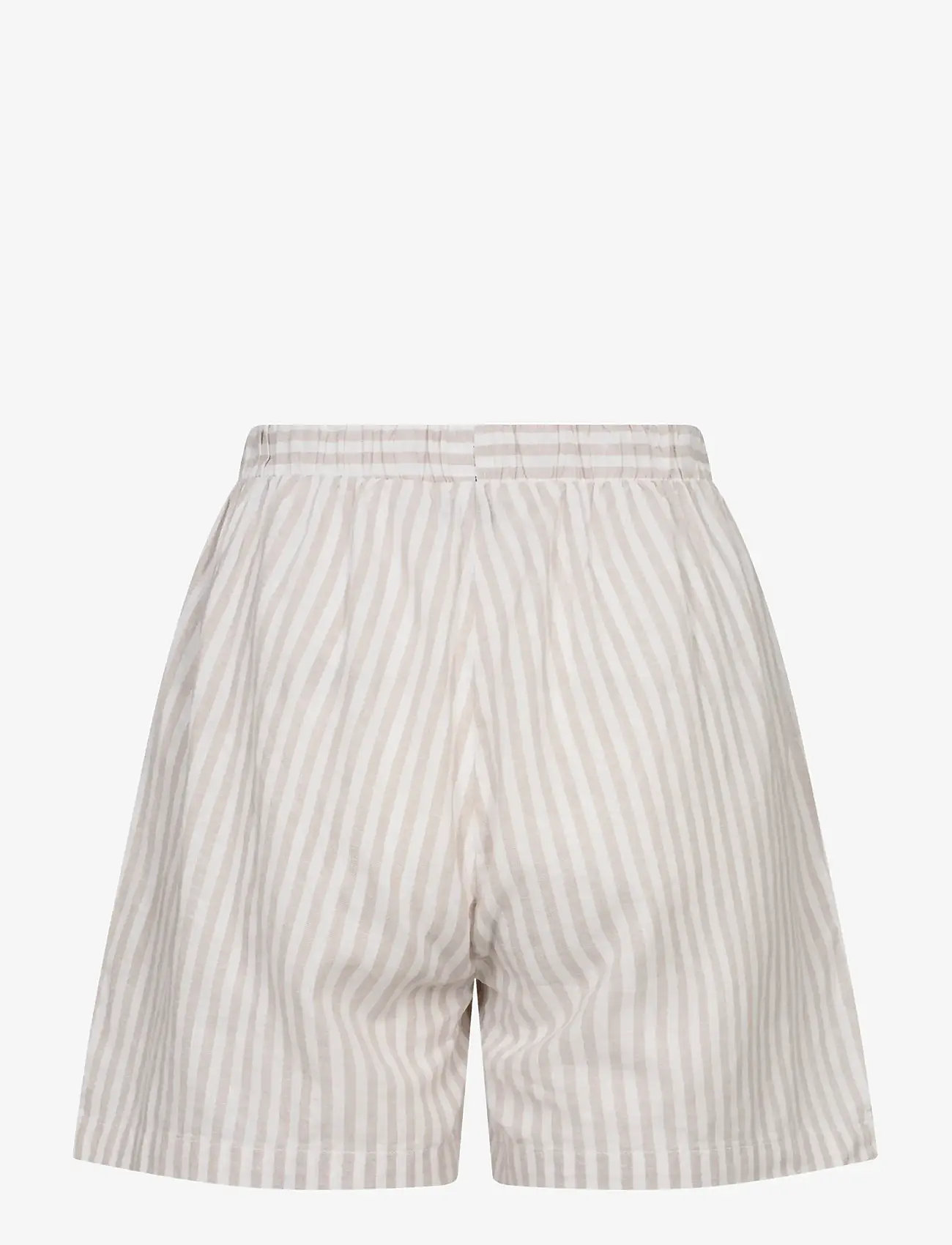 Bruun & Stengade - BS Anemone Shorts - linased lühikesed püksid - sand/white - 3