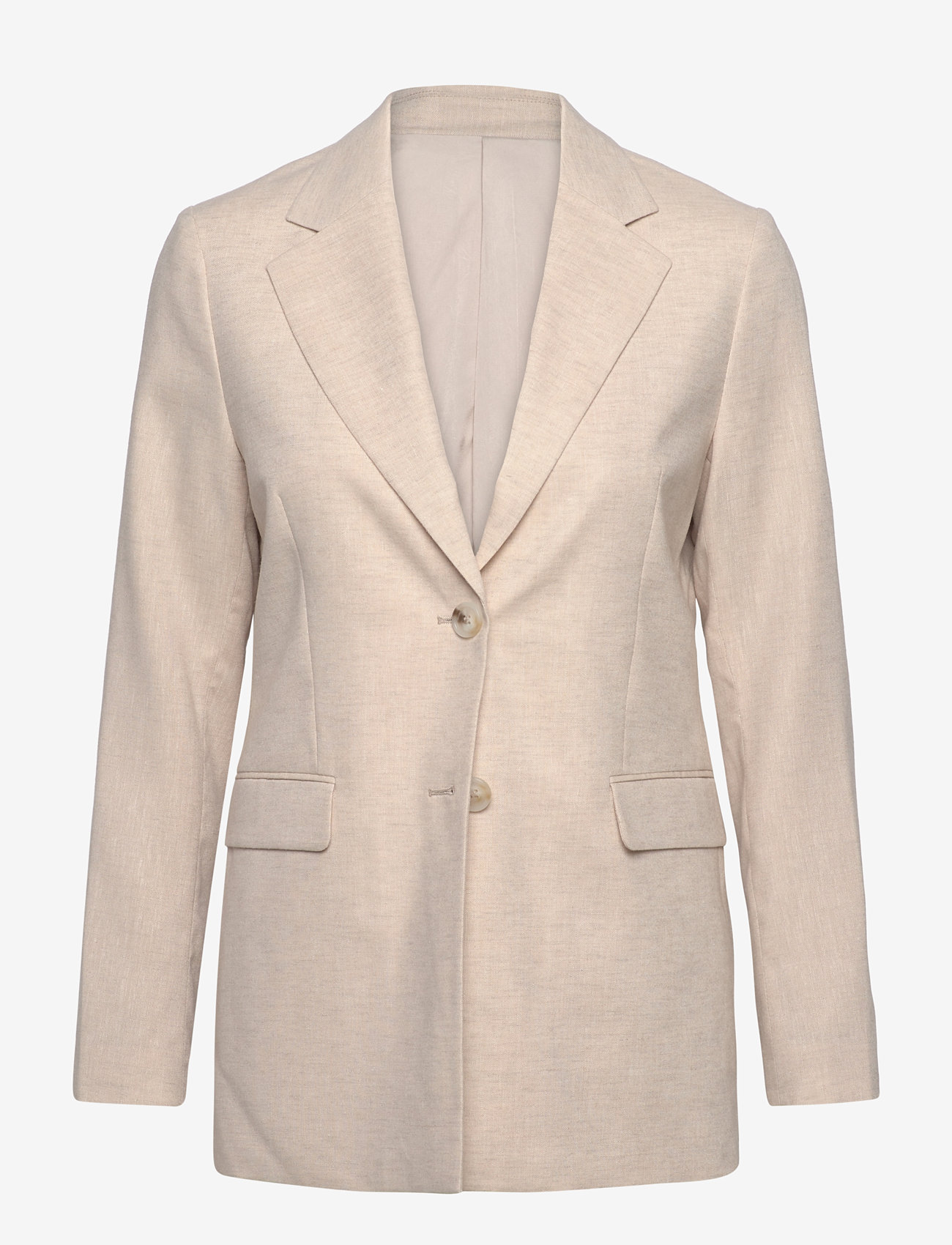 Bruun & Stengade - BS Irene Slim Fit Blazer - enkelknäppta kavajer - beige - 1
