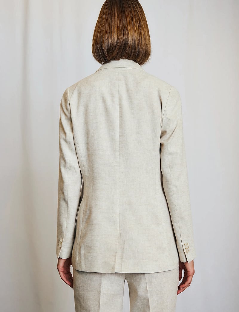 Bruun & Stengade - BS Irene Slim Fit Blazer - enkelknäppta kavajer - beige - 4