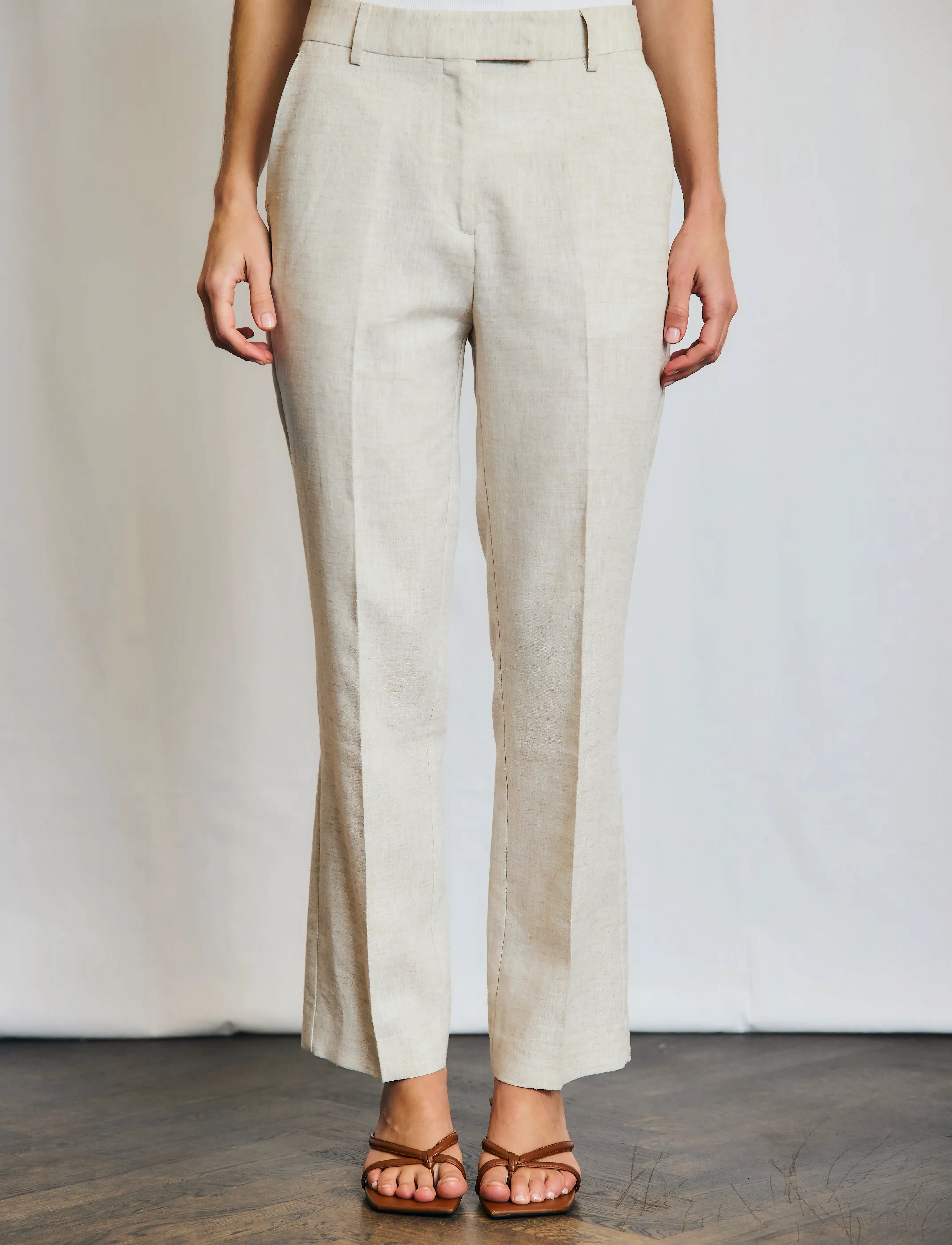 Bruun & Stengade - BS Doris Suit Pants - lininės kelnės - beige - 4