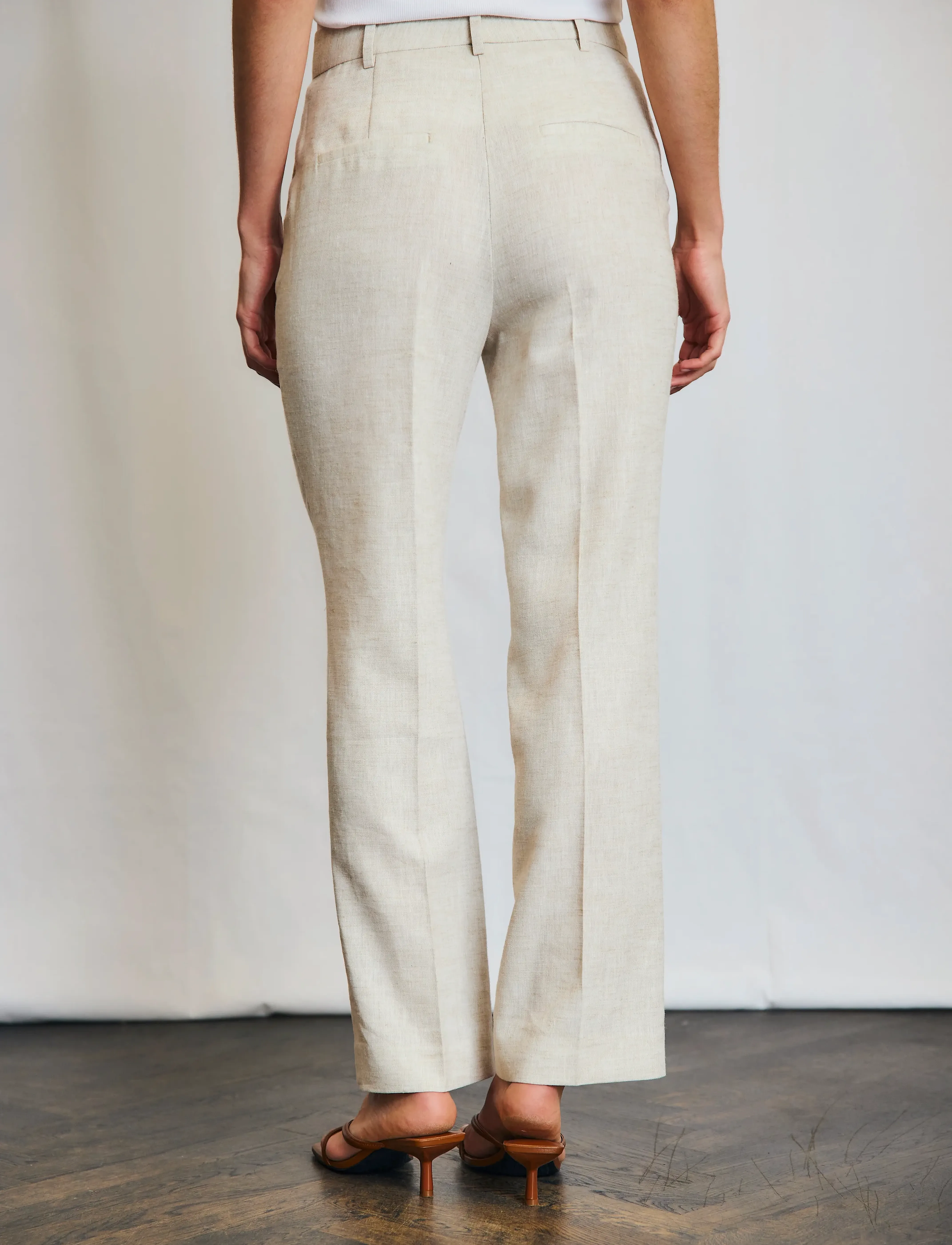 Bruun & Stengade - BS Doris Suit Pants - lininės kelnės - beige - 5