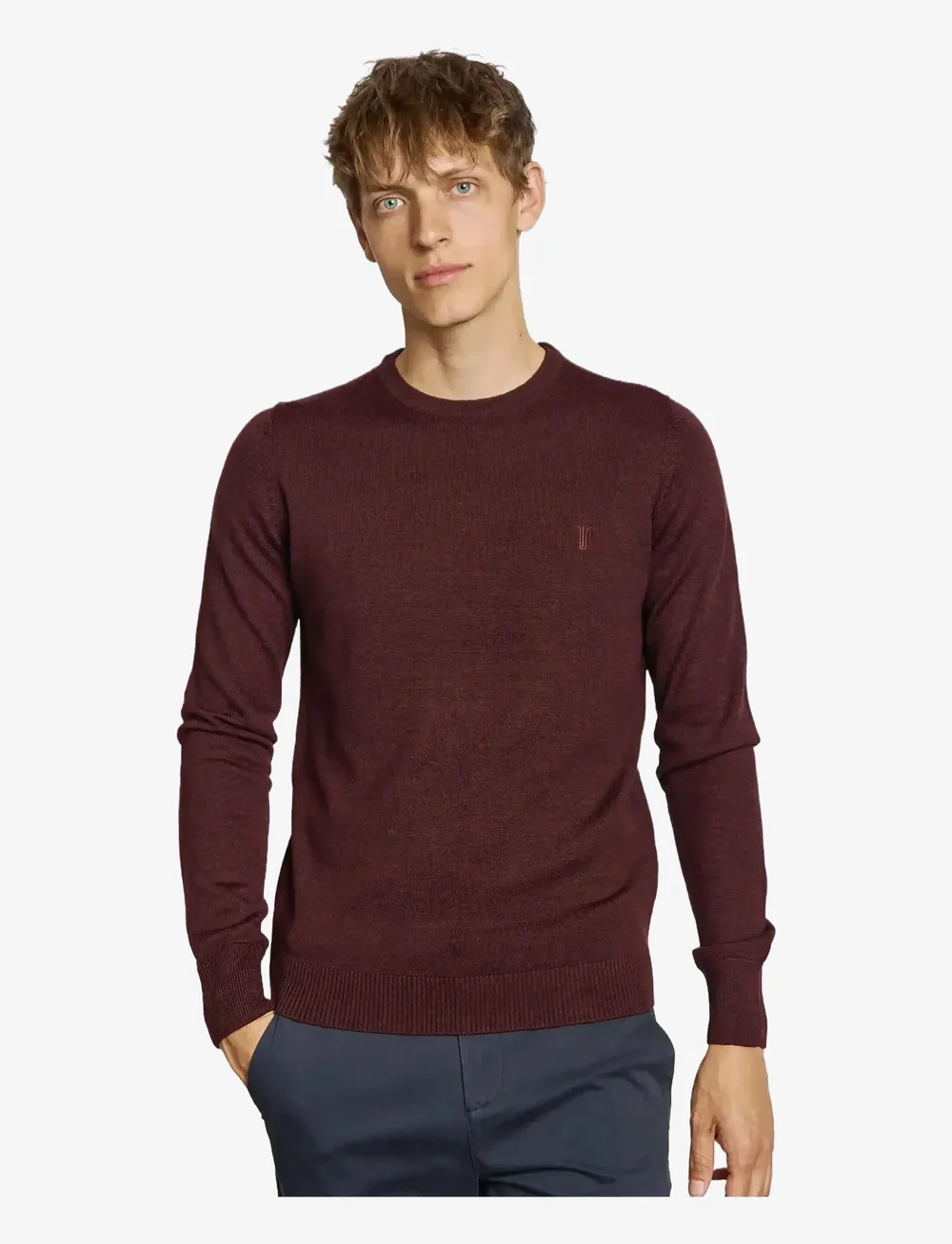 Bruun & Stengade - BS Jupiter Regular Fit Knitwear - megztiniai su apvalia apykakle - bordeaux - 3