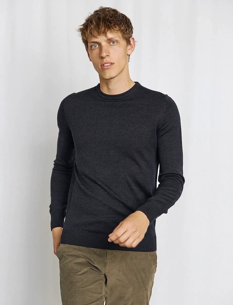 Bruun & Stengade - BS Jupiter Regular Fit Knitwear - rundhals - charcoal - 3