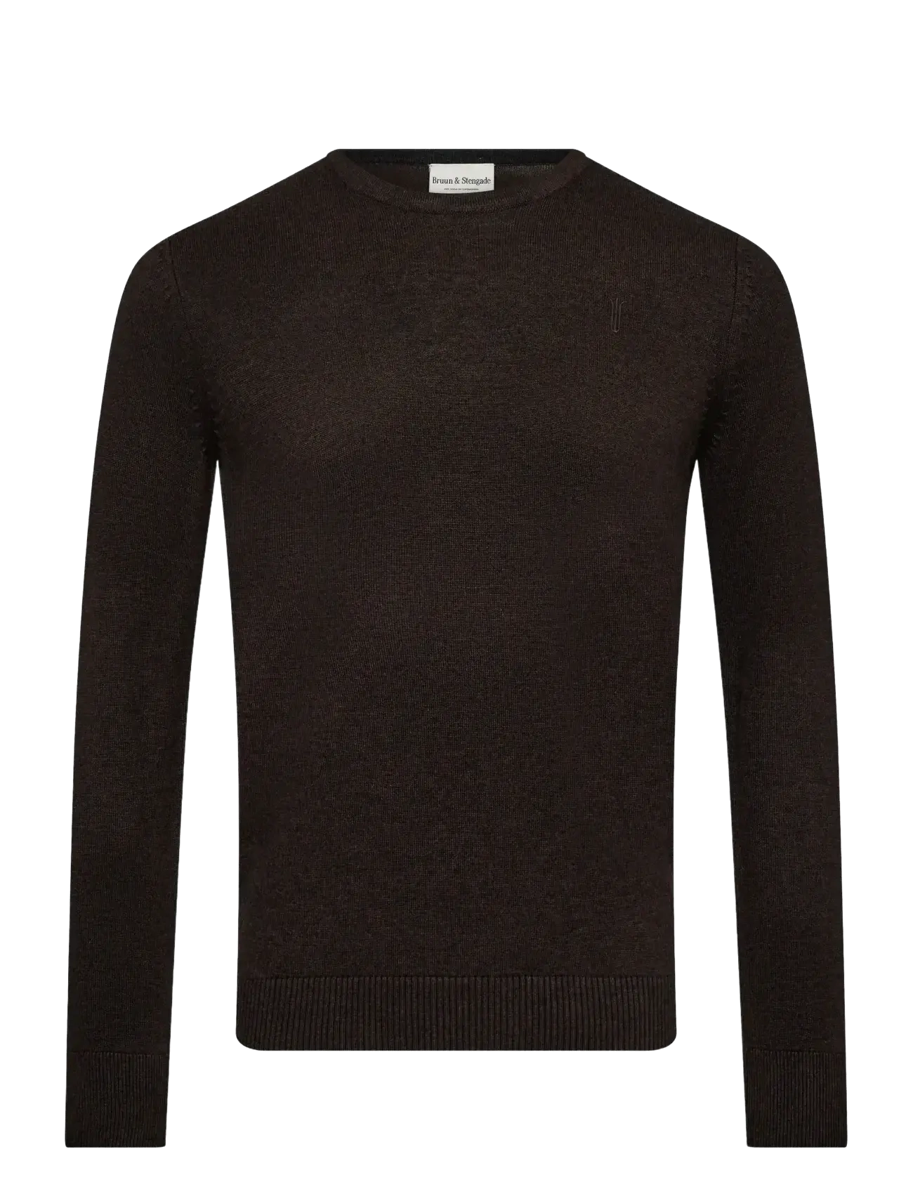 Bruun & Stengade - BS Jupiter Regular Fit Knitwear - rundhalsad - dark brown - 1