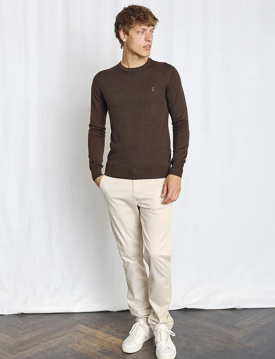 Bruun & Stengade - BS Jupiter Regular Fit Knitwear - rundhalsad - dark brown - 0