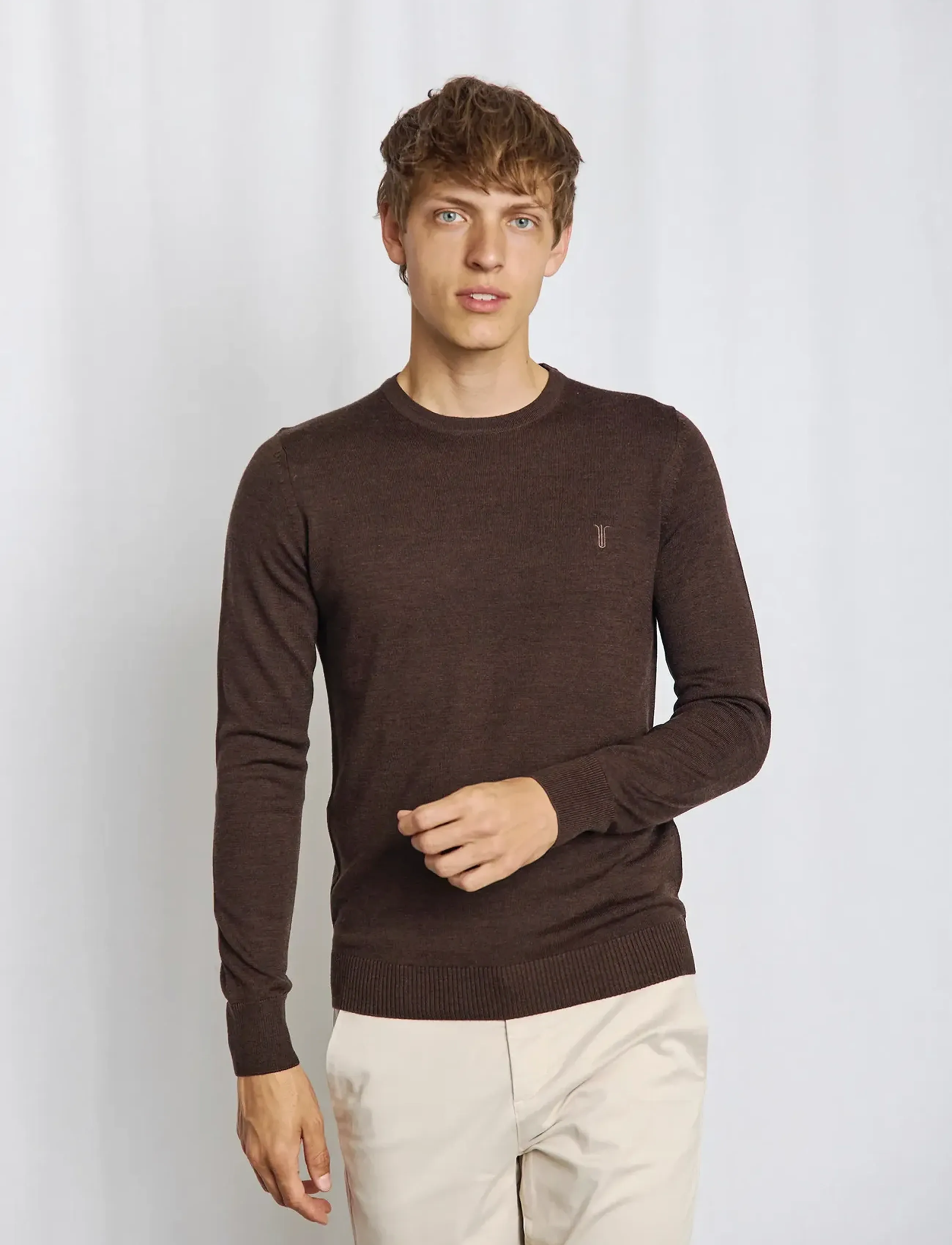 Bruun & Stengade - BS Jupiter Regular Fit Knitwear - rundhalsad - dark brown - 3