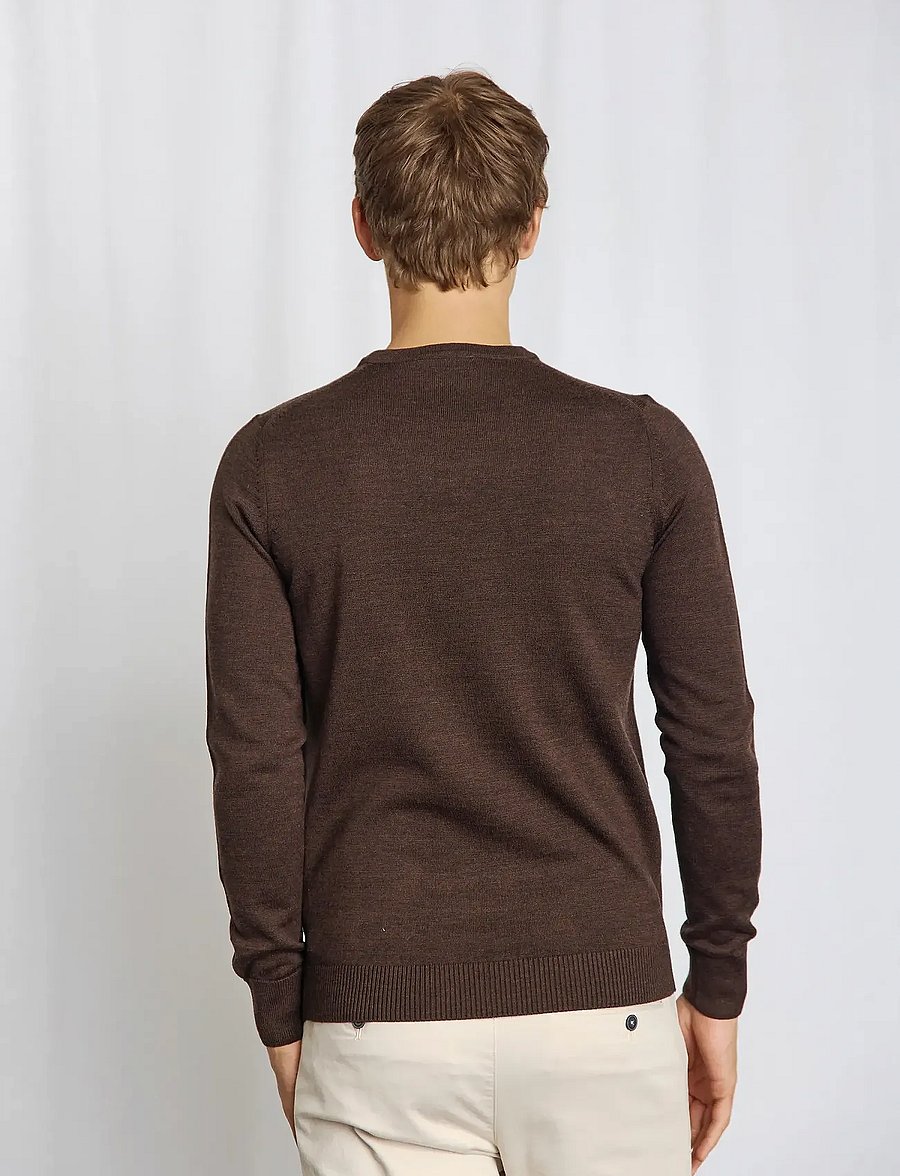 Bruun & Stengade - BS Jupiter Regular Fit Knitwear - rundhalsad - dark brown - 4