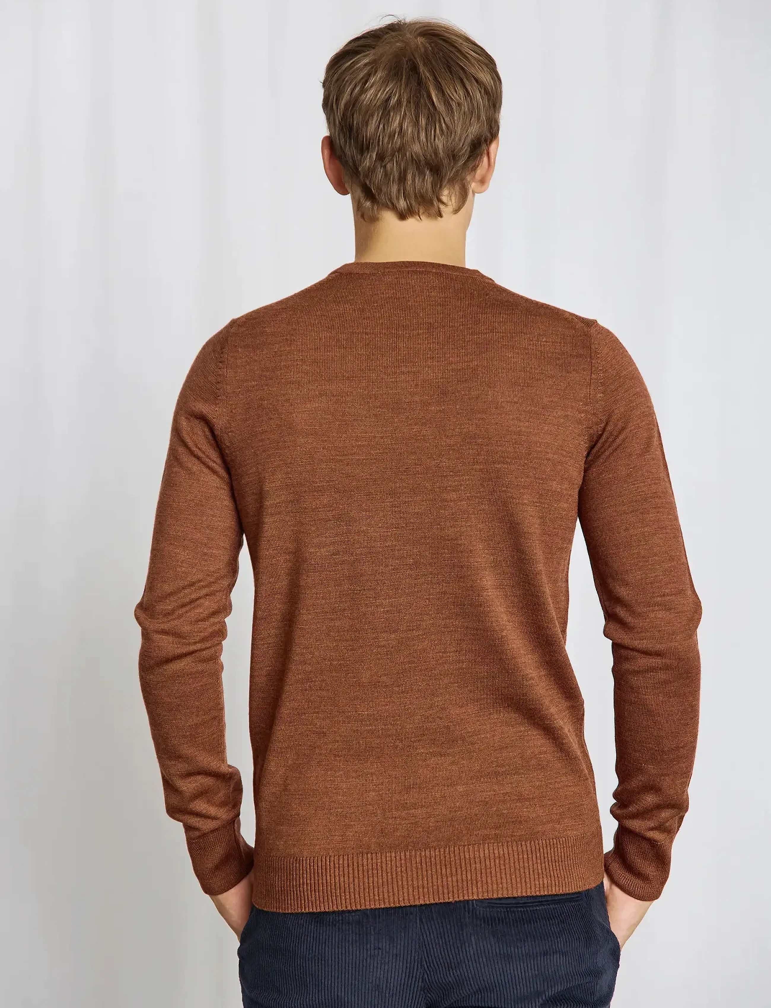 Bruun & Stengade Bs Jupiter Regular Fit Knitwear, Mænd, Rundhalset Sweater, Brun, Str: M