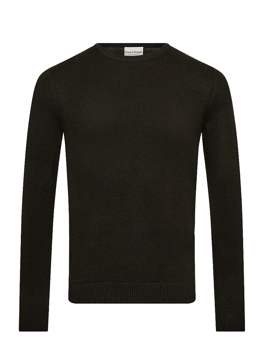 Bruun & Stengade - BS Jupiter Regular Fit Knitwear - rundhalsad - green - 1
