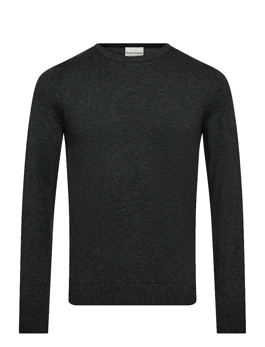 Bruun & Stengade - BS Jupiter Regular Fit Knitwear - rundhalsad - grey - 1
