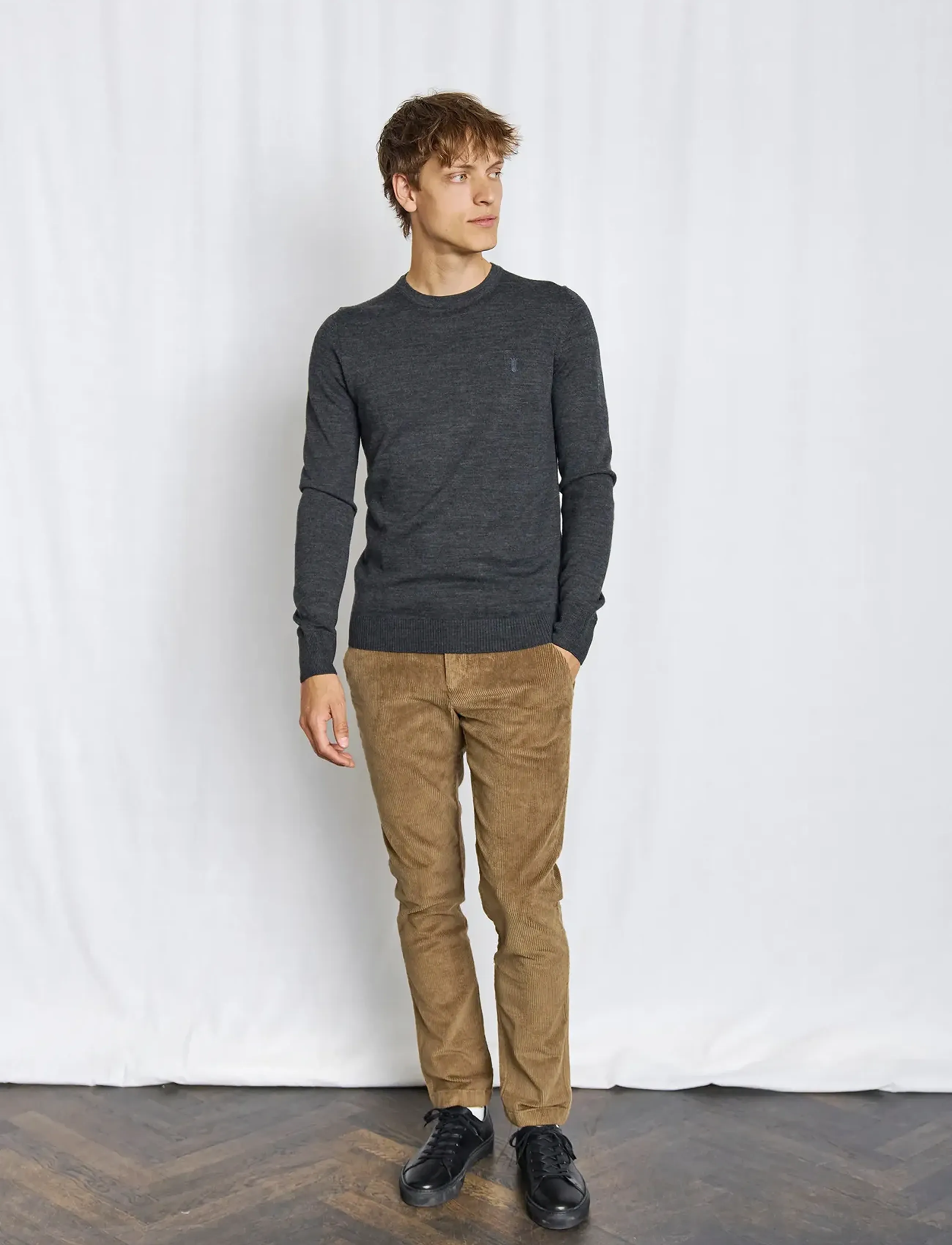 Bruun & Stengade Bs Jupiter Regular Fit Knitwear, S, Grau - Round Necks, Männerswear