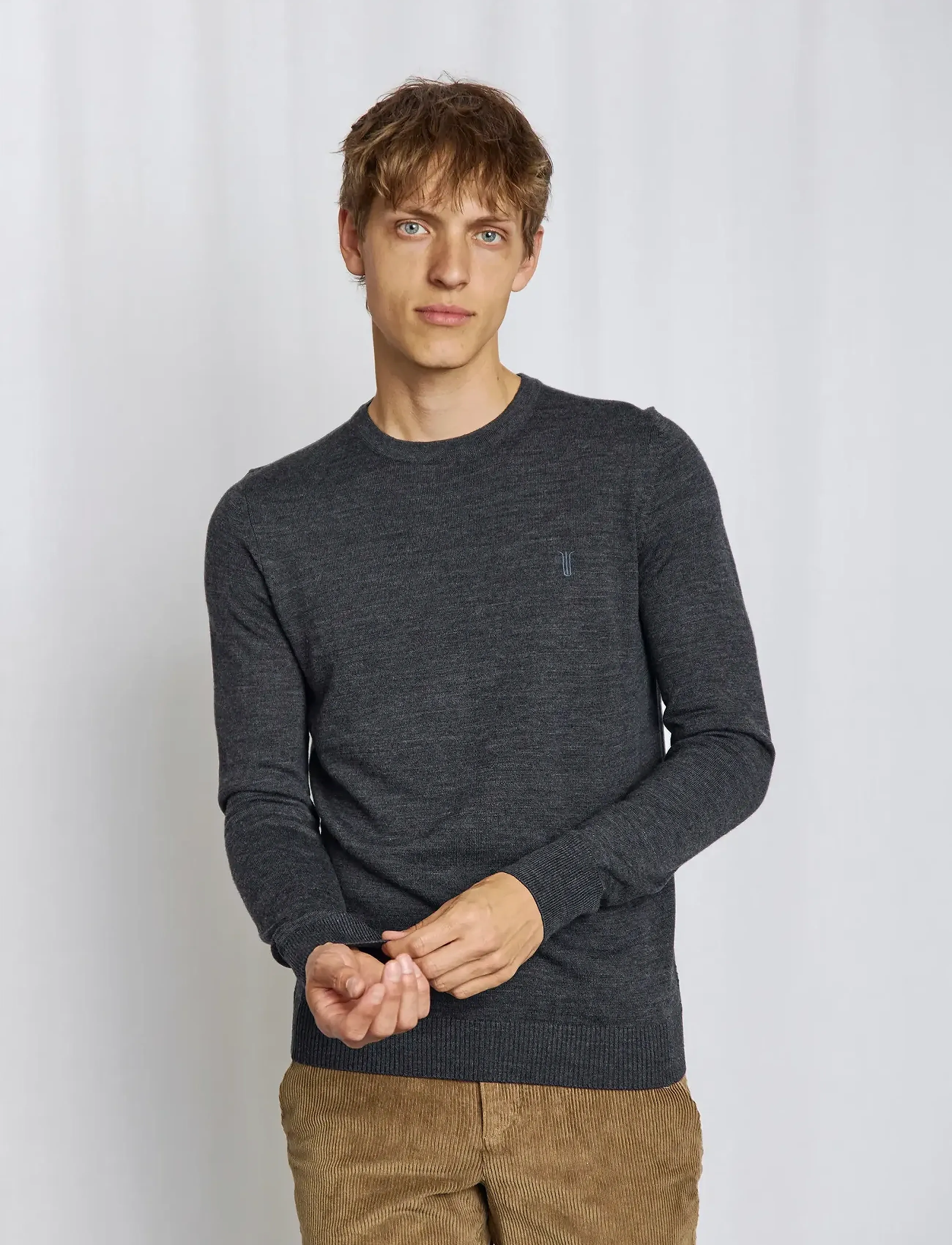 Bruun & Stengade - BS Jupiter Regular Fit Knitwear - round necks - grey - 3