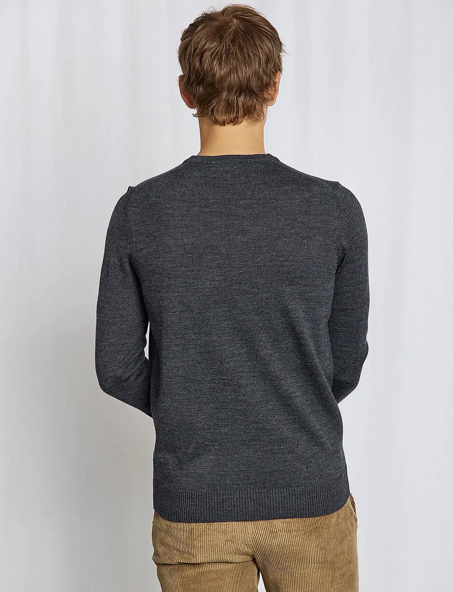 Bruun & Stengade - BS Jupiter Regular Fit Knitwear - rundhalsad - grey - 4