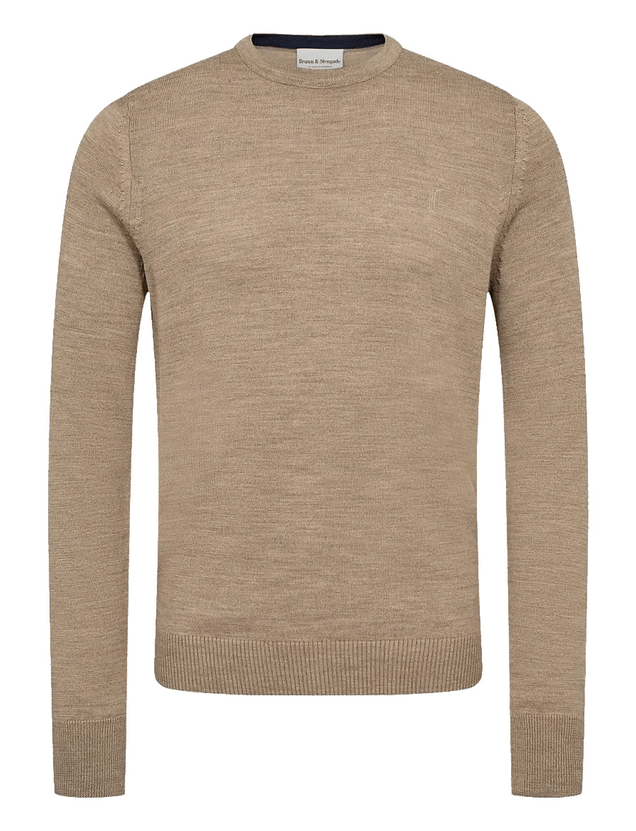 Bruun & Stengade - BS Jupiter Regular Fit Knitwear - Ümmarguse kaelusega kudumid - light brown - 1