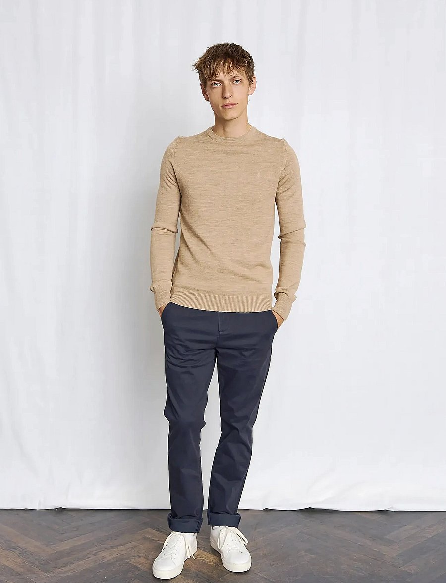 Bruun & Stengade - BS Jupiter Regular Fit Knitwear - Ümmarguse kaelusega kudumid - light brown - 0