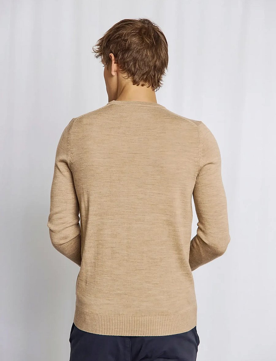Bruun & Stengade - BS Jupiter Regular Fit Knitwear - Ümmarguse kaelusega kudumid - light brown - 4