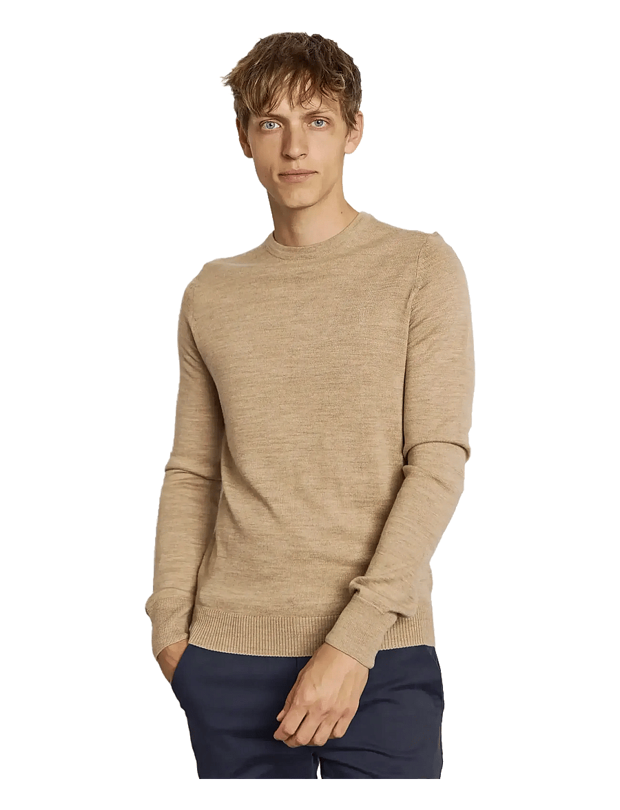Bruun & Stengade - BS Jupiter Regular Fit Knitwear - Ümmarguse kaelusega kudumid - light brown - 3