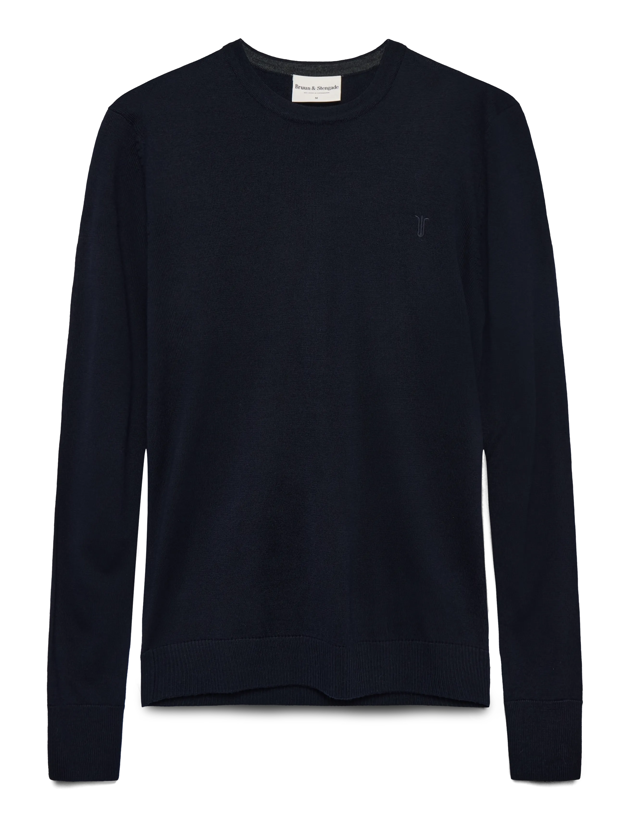 Bruun & Stengade BS Jupiter Regular Fit Knitwear - Rundhals - NAVY / black