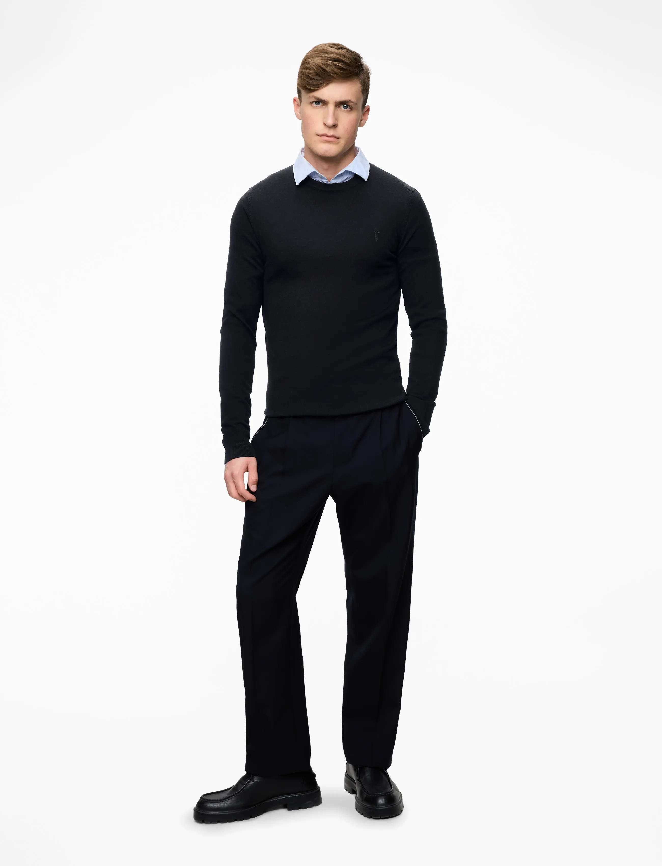 Bruun & Stengade - BS Jupiter Regular Fit Knitwear - kringlótt hálsmál - navy - 2