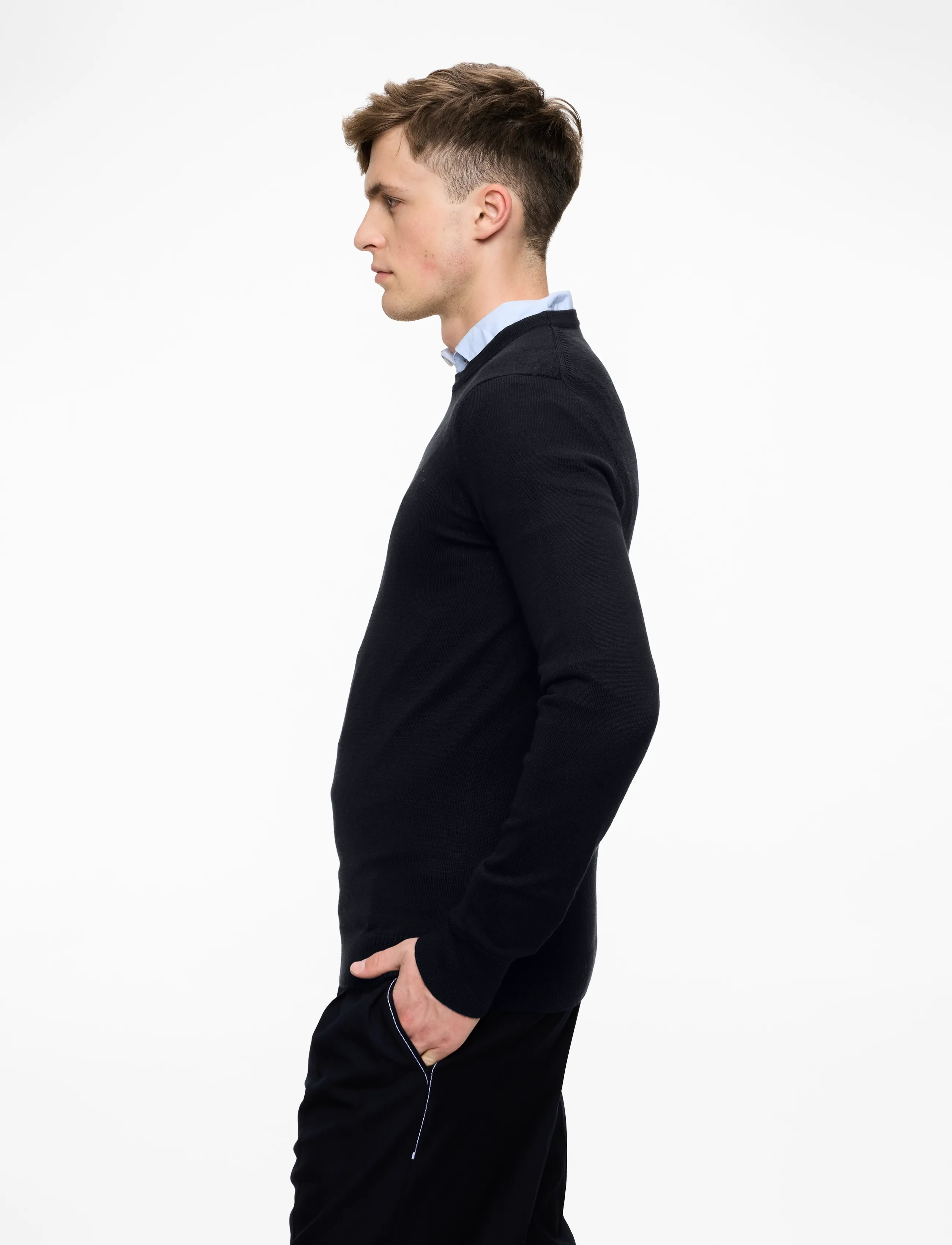 Bruun & Stengade - BS Jupiter Regular Fit Knitwear - kringlótt hálsmál  - navy - 3