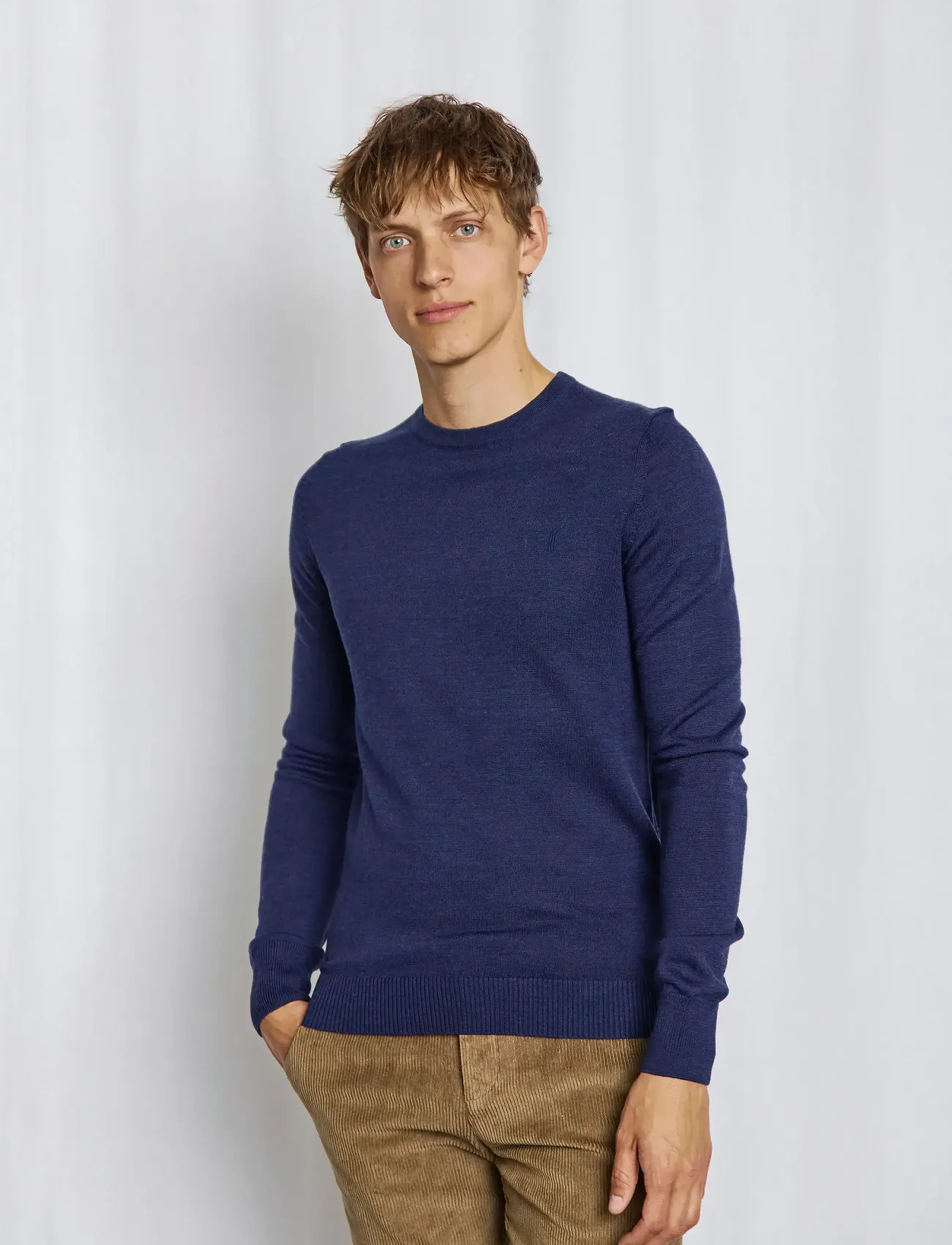 Bruun & Stengade - BS Jupiter Regular Fit Knitwear - kringlótt hálsmál  - thunder - 3