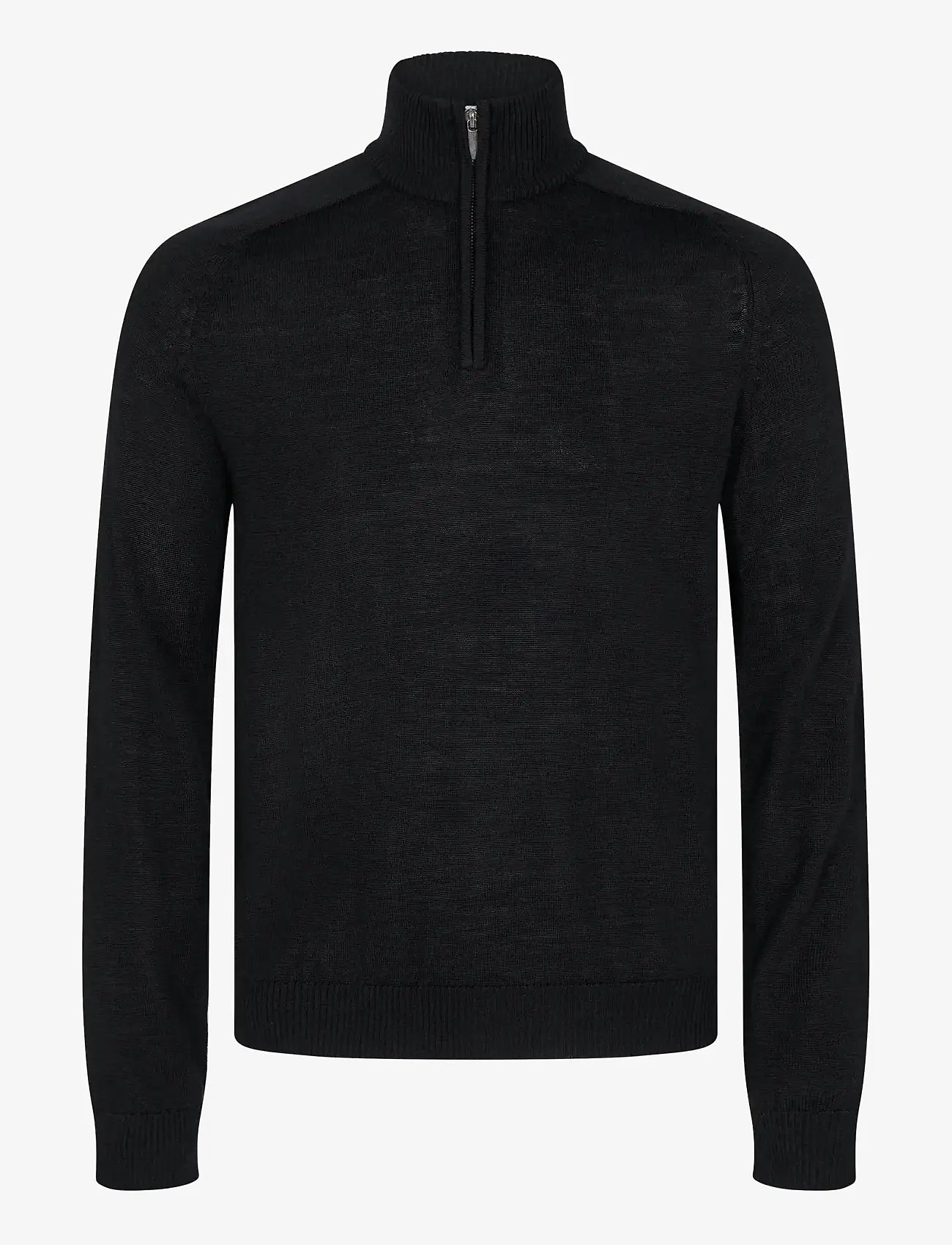 Bruun & Stengade - BS Pelle Regular Fit Knitwear - half zip jumpers - black - 1
