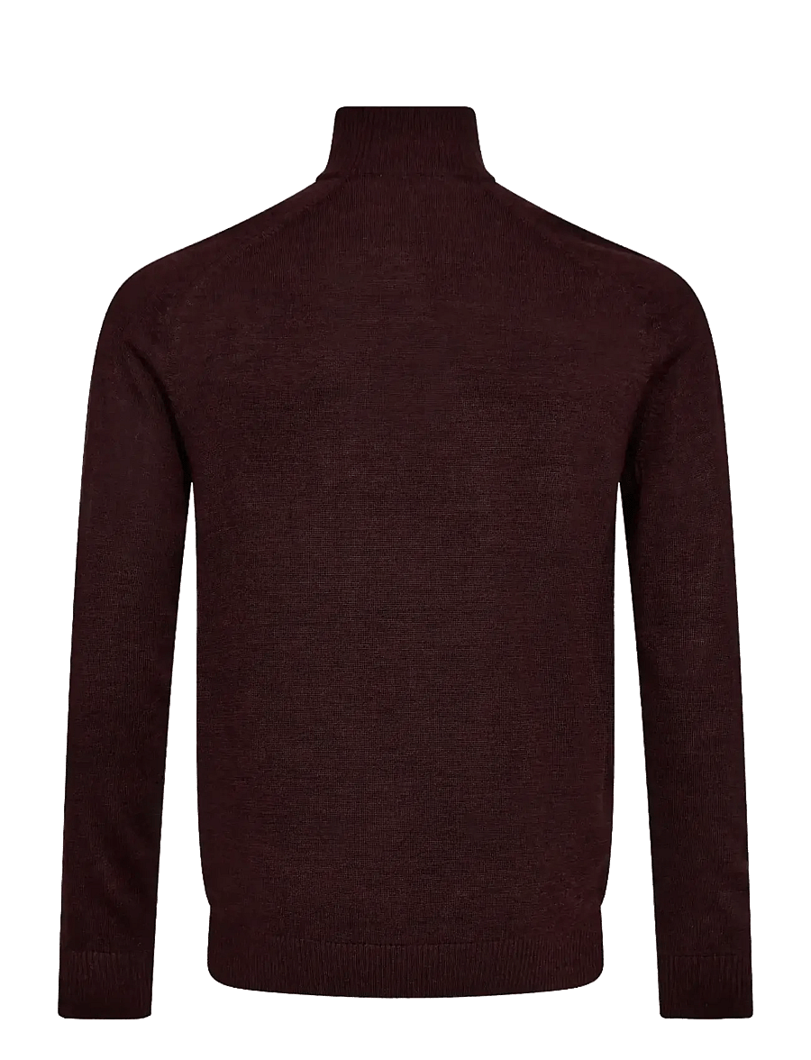 Bruun & Stengade - BS Pelle Regular Fit Knitwear - pullover mit halbem reißverschluss - bordeaux - 2