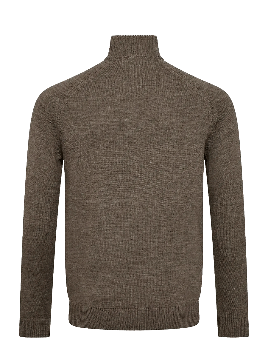 Bruun & Stengade - BS Pelle Regular Fit Knitwear - pullover mit halbem reißverschluss - brown - 2