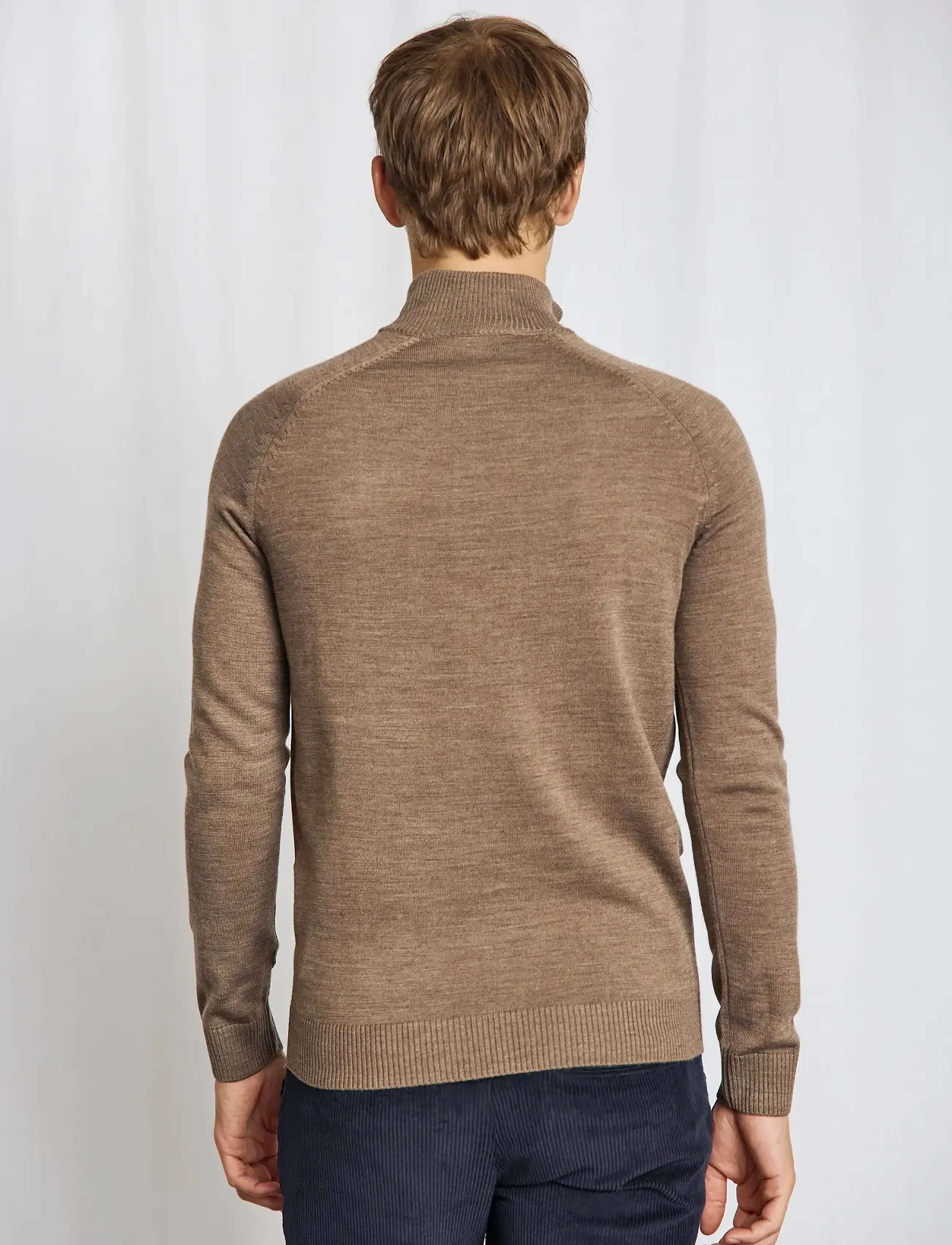 Bruun & Stengade - BS Pelle Regular Fit Knitwear - pullover mit halbem reißverschluss - brown - 4