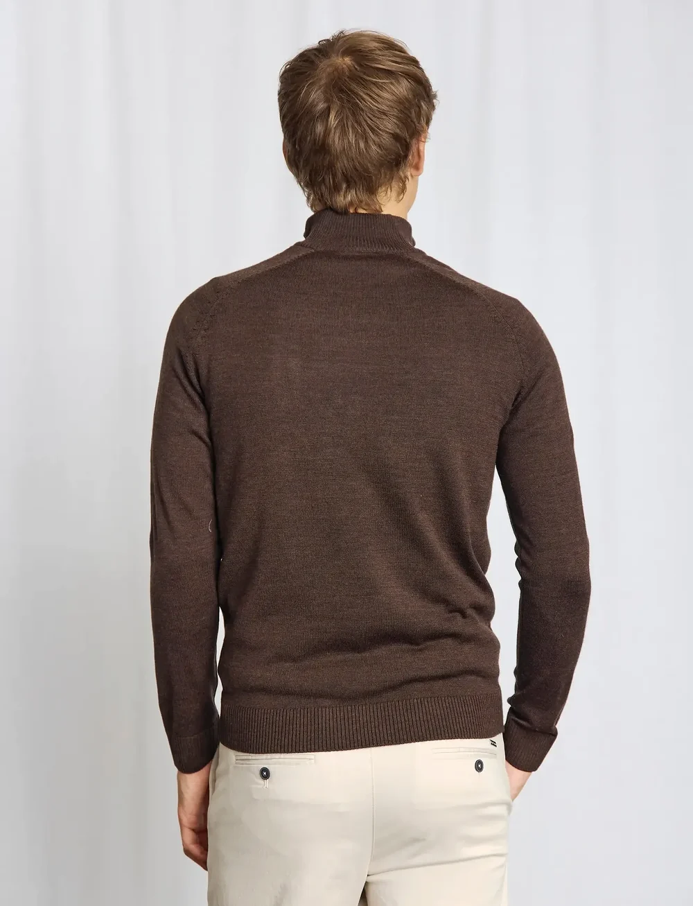 Bruun & Stengade - BS Pelle Regular Fit Knitwear - pullover mit halbem reißverschluss - dark brown - 0