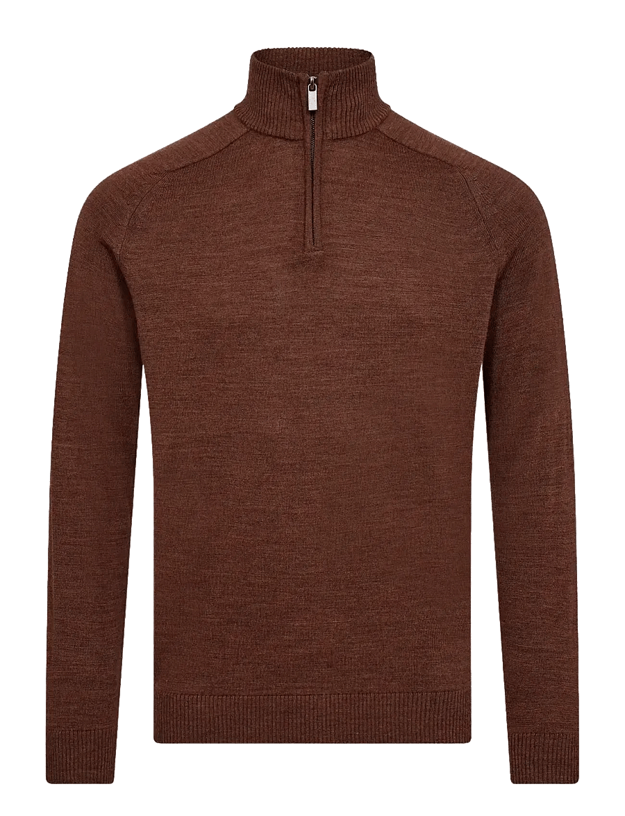 Bruun & Stengade - BS Pelle Regular Fit Knitwear - pullover mit halbem reißverschluss - fall - 1