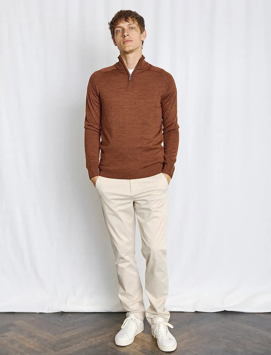 Bruun & Stengade - BS Pelle Regular Fit Knitwear - pullover mit halbem reißverschluss - fall - 3