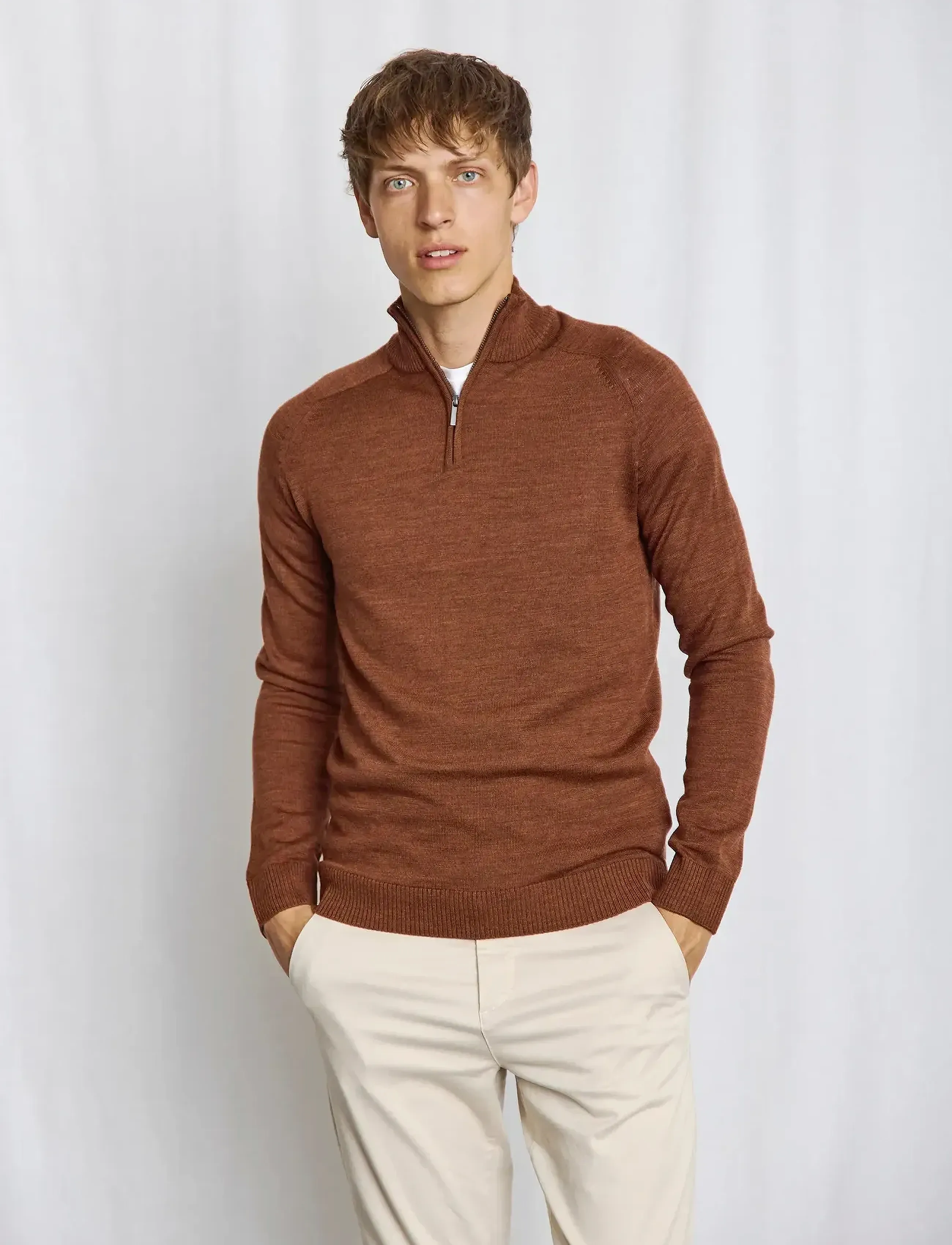 Bruun & Stengade - BS Pelle Regular Fit Knitwear - pullover mit halbem reißverschluss - fall - 4