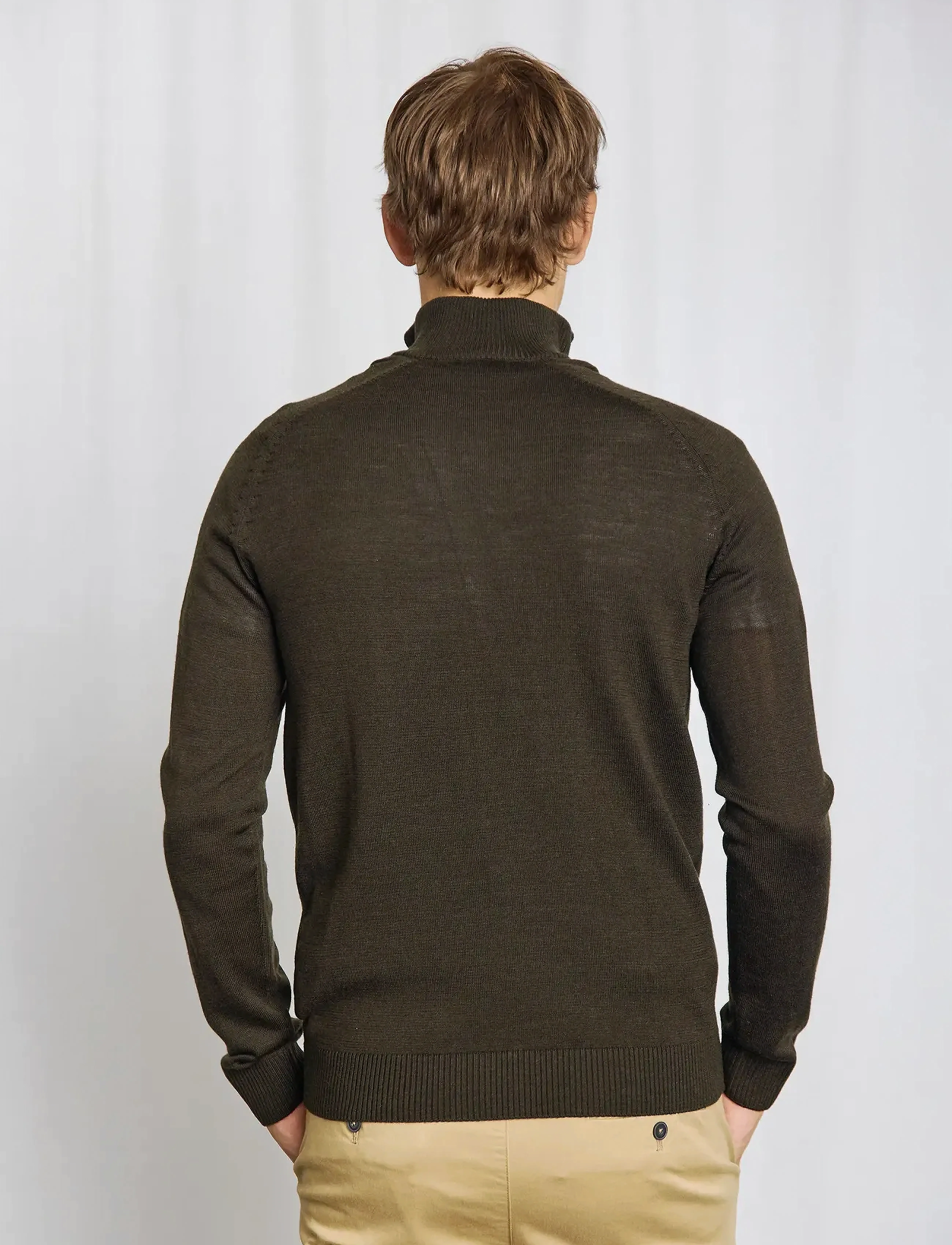Bruun & Stengade - BS Pelle Regular Fit Knitwear - pullover mit halbem reißverschluss - green - 4
