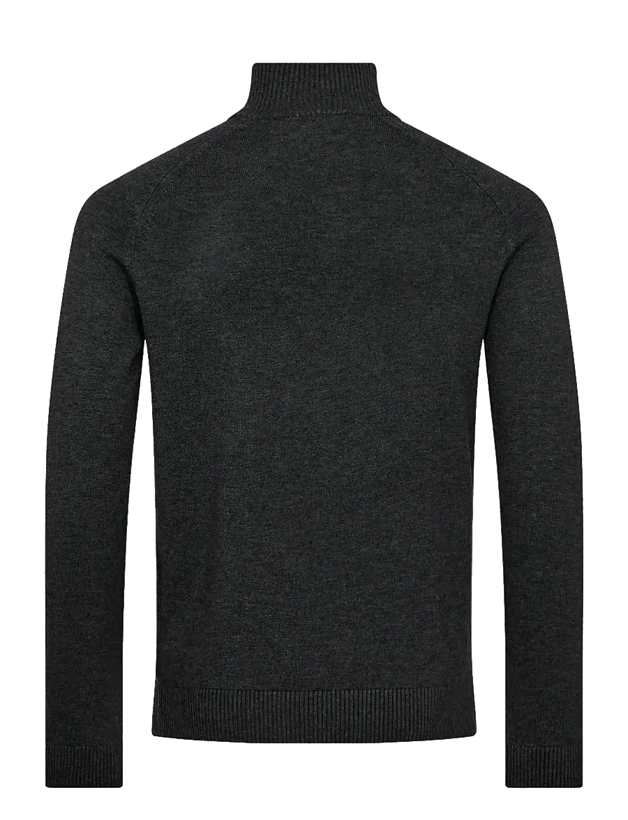 Bruun & Stengade - BS Pelle Regular Fit Knitwear - pullover mit halbem reißverschluss - grey - 2