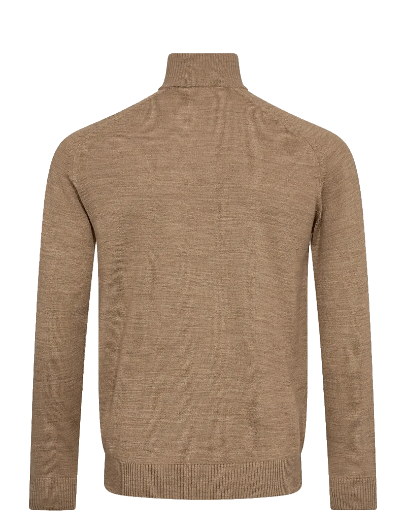 Bruun & Stengade - BS Pelle Regular Fit Knitwear - halfzip strik - light brown - 2