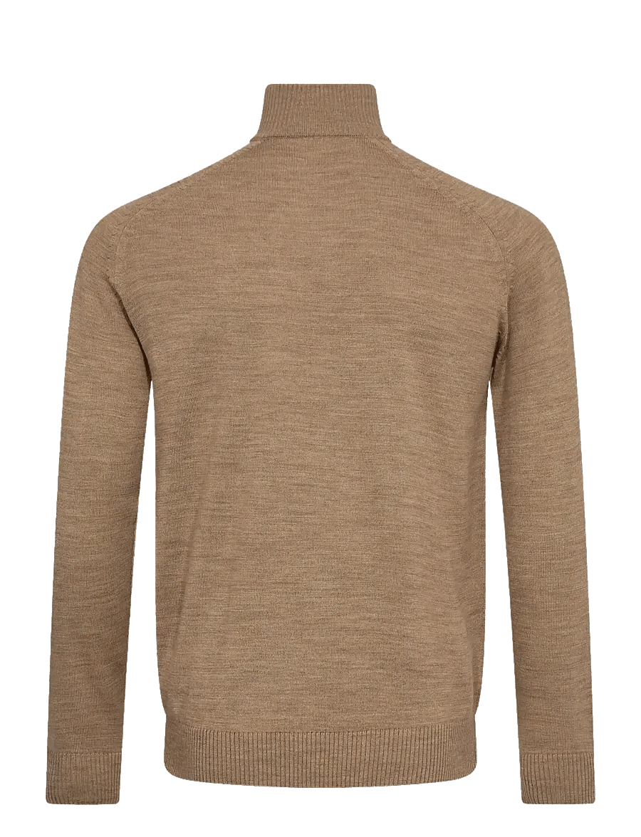 Bruun & Stengade - BS Pelle Regular Fit Knitwear - pullover mit halbem reißverschluss - light brown - 2