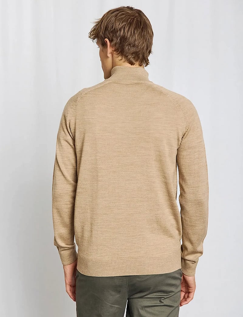 Bruun & Stengade - BS Pelle Regular Fit Knitwear - halfzip strik - light brown - 4