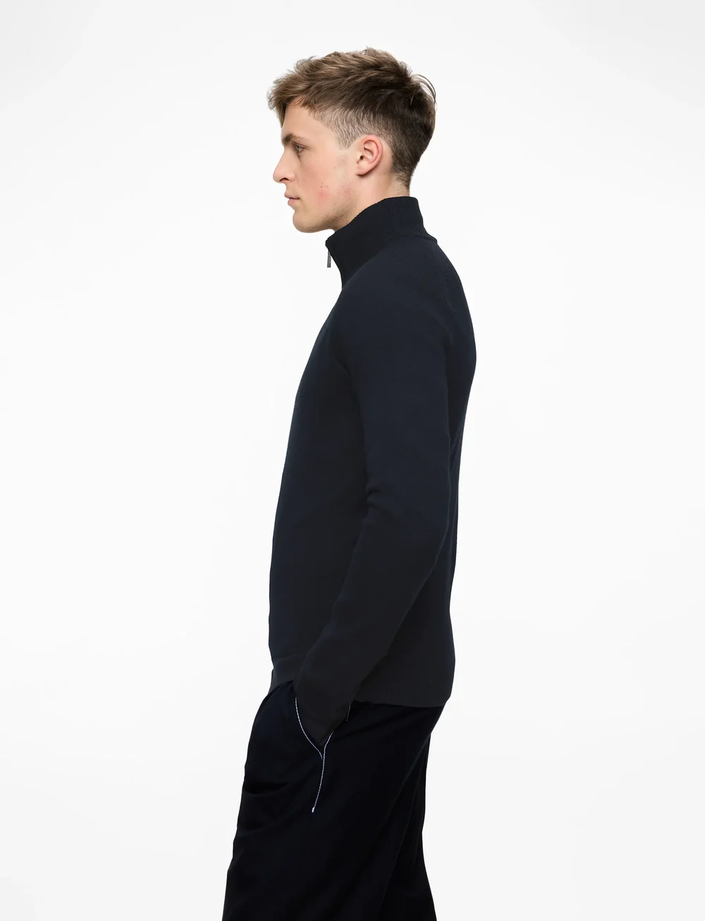 Bruun & Stengade - BS Pelle Regular Fit Knitwear - half zip-tröjor - navy - 3