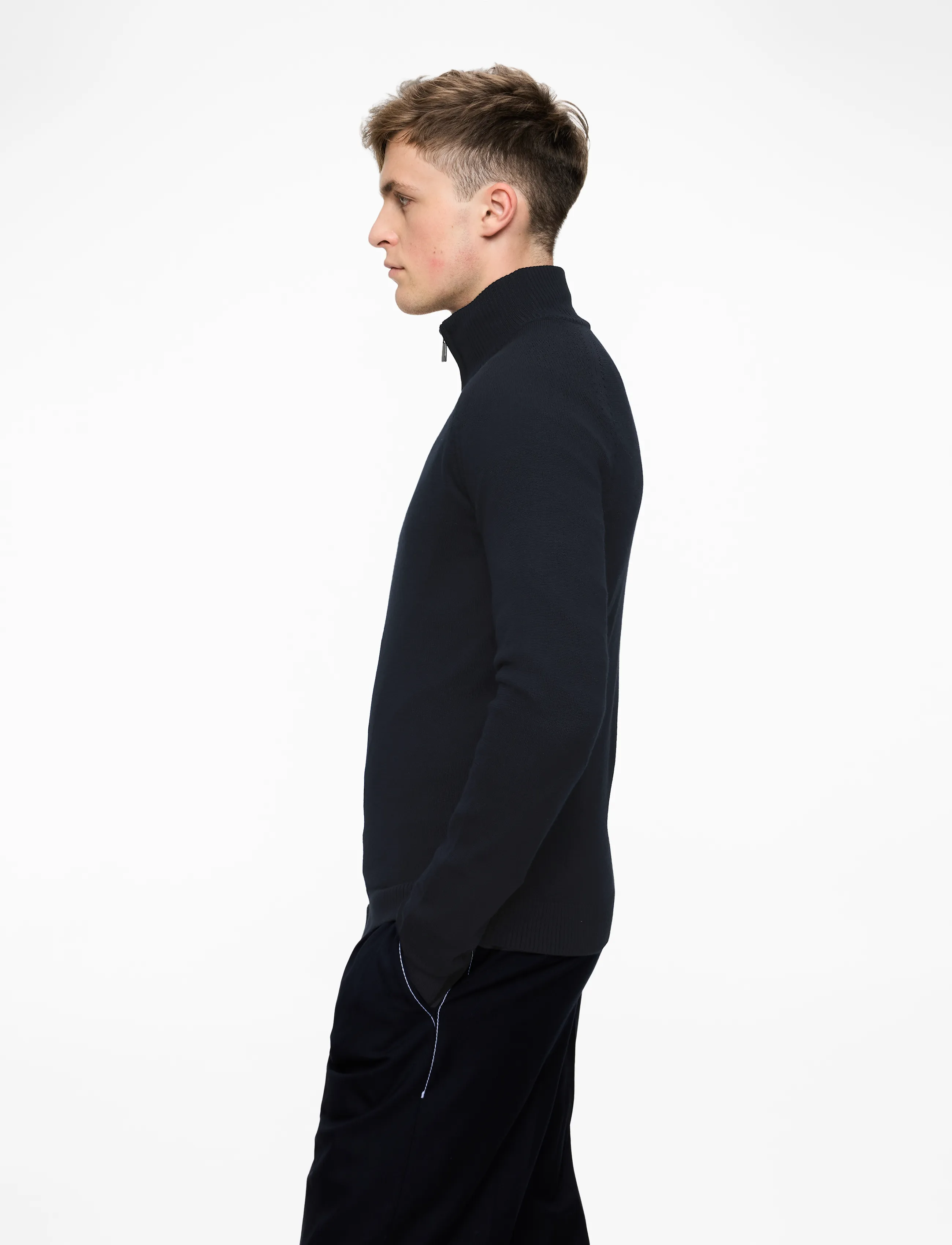 Bruun & Stengade - BS Pelle Regular Fit Knitwear - džemperiai su trumpu užtrauktuku - navy - 3