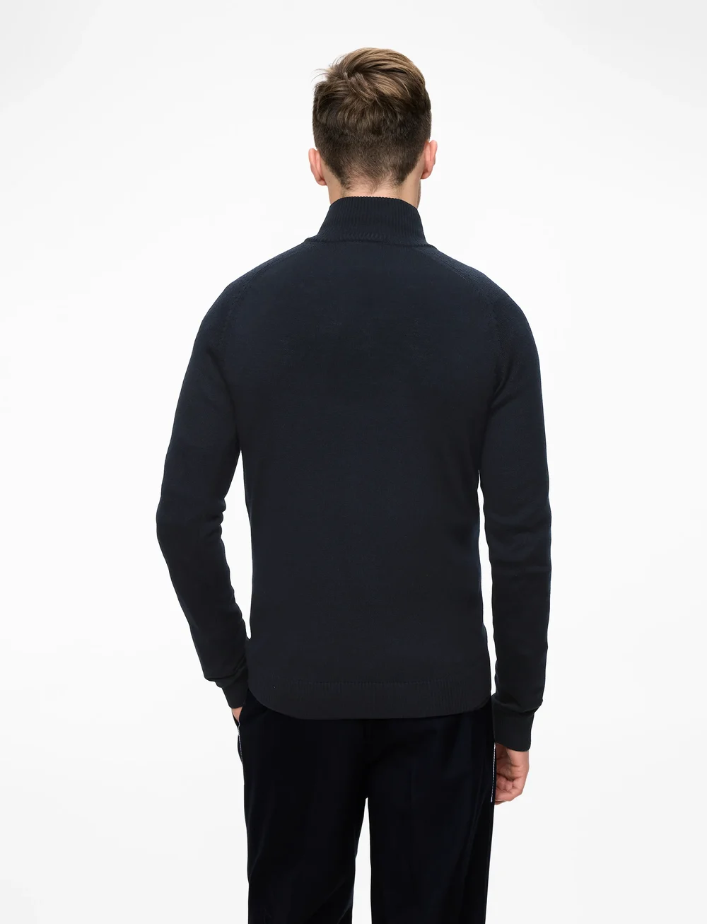Bruun & Stengade - BS Pelle Regular Fit Knitwear - half zip-tröjor - navy - 4