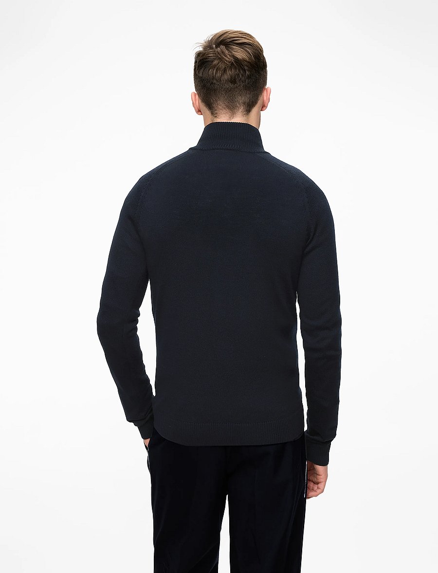 Bruun & Stengade - BS Pelle Regular Fit Knitwear - džemperiai su trumpu užtrauktuku - navy - 4
