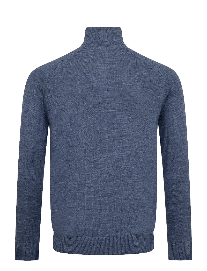 Bruun & Stengade - BS Pelle Regular Fit Knitwear - pullover mit halbem reißverschluss - ocean - 2