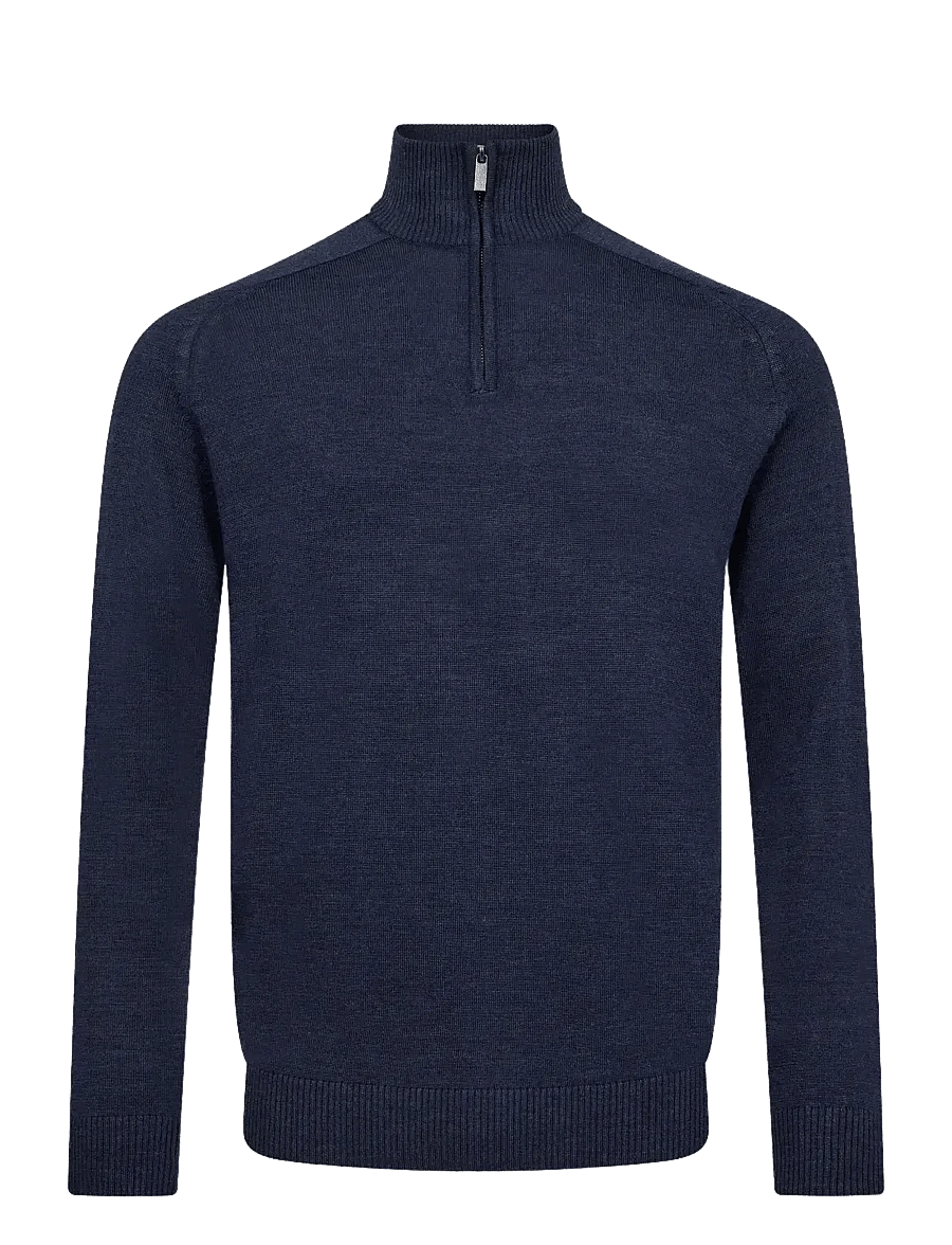 Bruun & Stengade - BS Pelle Regular Fit Knitwear - pulls demi-zippés - thunder - 1