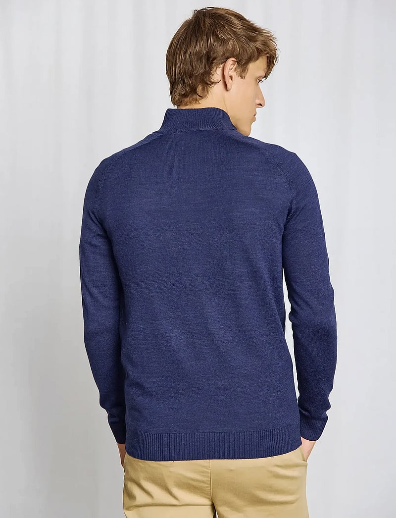 Bruun & Stengade - BS Pelle Regular Fit Knitwear - pullover mit halbem reißverschluss - thunder - 0