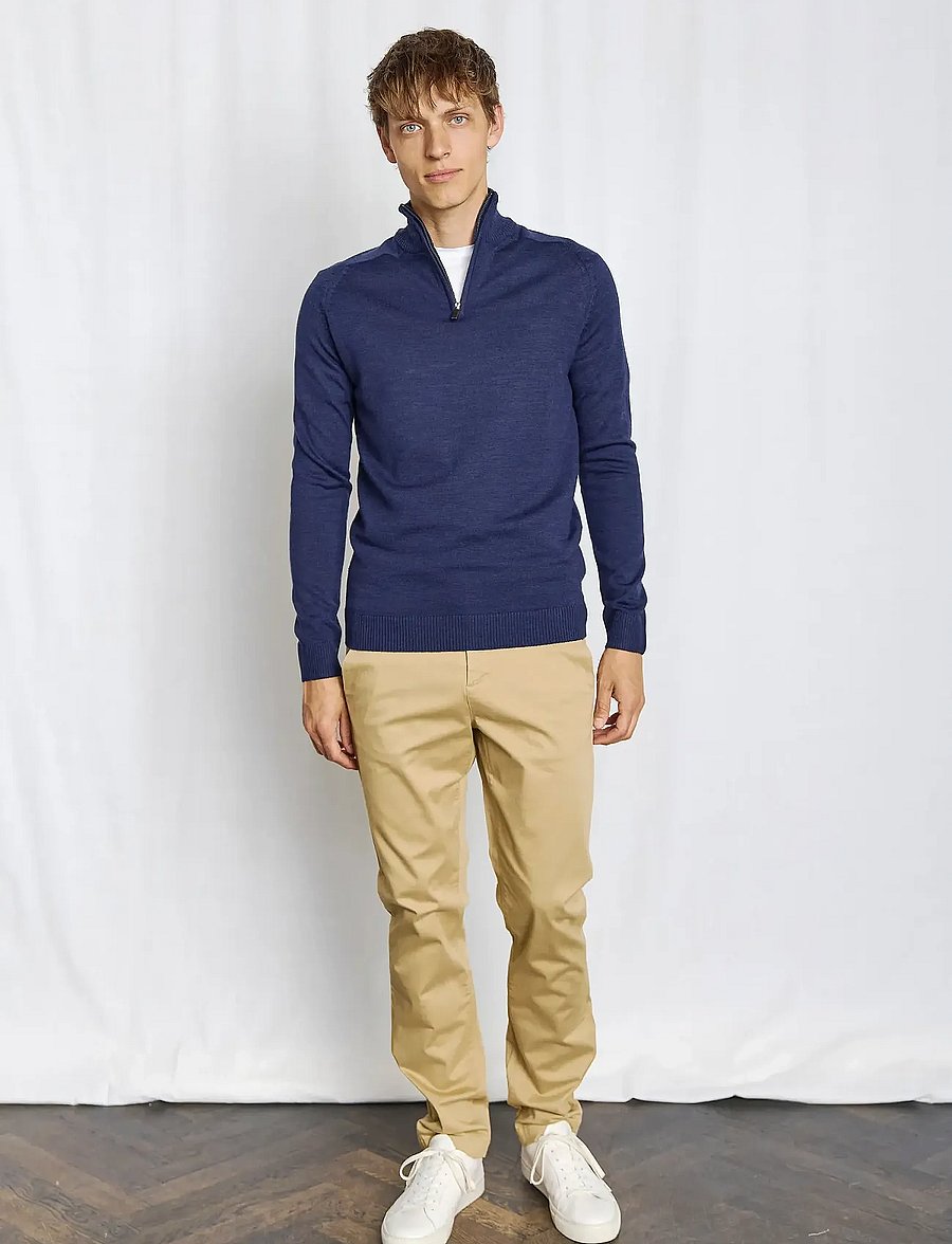 Bruun & Stengade - BS Pelle Regular Fit Knitwear - pulls demi-zippés - thunder - 4