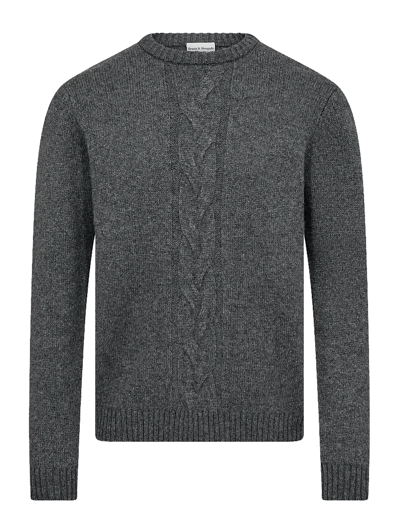 Bruun & Stengade - BS Tormod Regular Fit Knitwear - rundhalsad - grey - 1